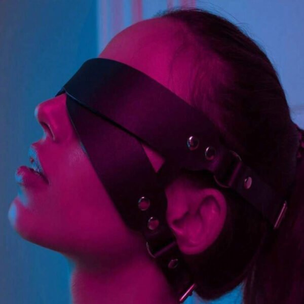 Masque bandeau en similicuir pour les yeux
